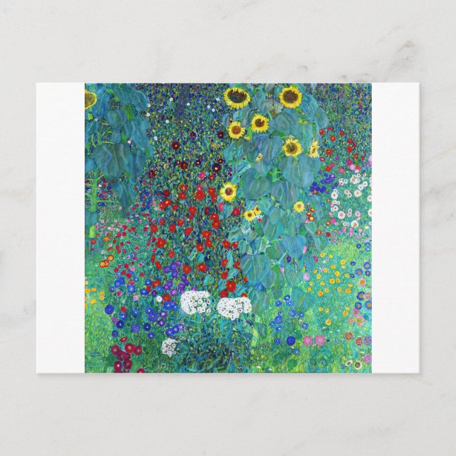 Cartão Postal Jardim de fazenda com girassóis, Gustav Klimt (Frente)