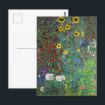 Cartão Postal Jardim de fazenda com girassóis | Gustav Klimt |<br><div class="desc">Jardim de fazendas com Sunflower é uma pintura de 1907 de Gustav Klimt.</div>