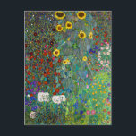 Cartão Postal Jardim de fazenda com girassóis | Gustav Klimt | F<br><div class="desc">Jardim de fazendas com Sunflower é uma pintura de 1907 de Gustav Klimt.</div>