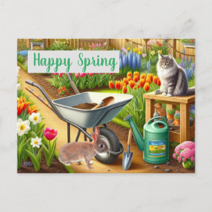 Cartão Postal Jardim de Flores de Tulipas da Primavera