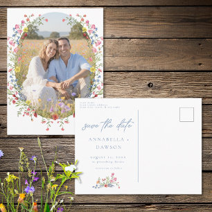 Cartão Postal Jardim de Flores Silvestres Românticas da Primaver