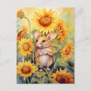 Cartão Postal Jardim de Girassóis Rato 5 de 17