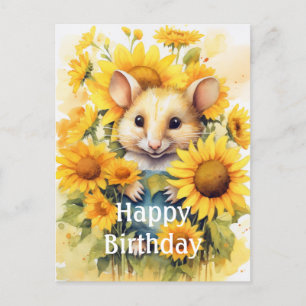 Cartão Postal Jardim de Girassóis Rato 7 de 17