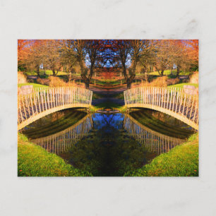 Cartão Postal Jardim de inverno com lago e pontes