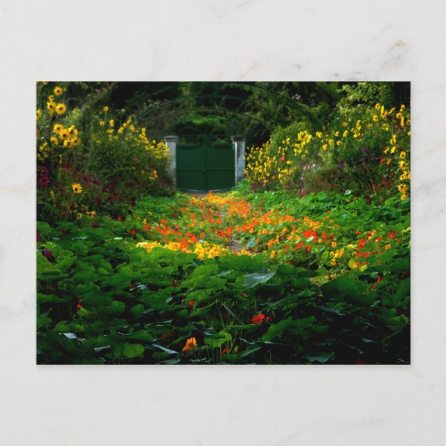 Cartão Postal Jardim de Monet, Giverny, França no outono (Frente)