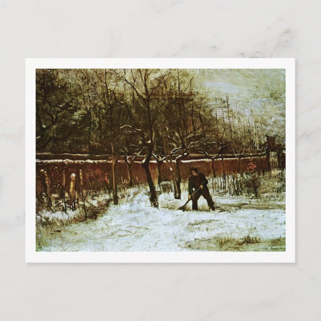 Cartão Postal Jardim de Parsonagem em Neve (F194)Van Gogh Fine A (Frente)