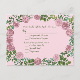 Cartão Postal Jardim de Rosas Cor-de-Rosa Casamento de Primavera