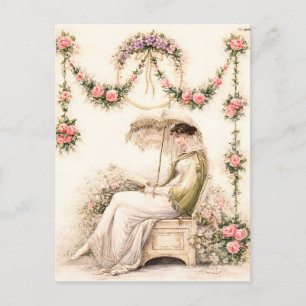 Cartão Postal Jardim de Rosas Regency Leitura Senhora