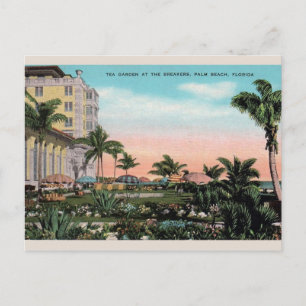Cartão Postal Jardim de Tea Vintage em Breakers Palm Beach Cart