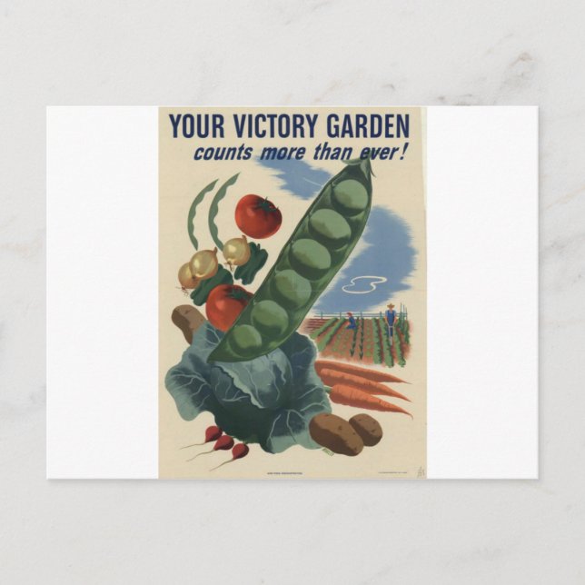 Cartão Postal jardim de vitória do poster ww2 (Frente)