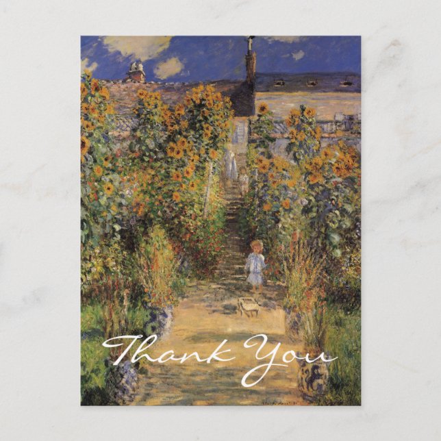 Cartão Postal Jardim do Artista em Vetheuil de Monet (Frente)