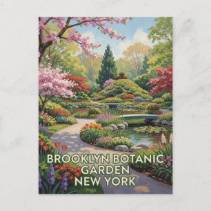 Cartão Postal Jardim do Brooklyn em Flor na Cidade de Nova York