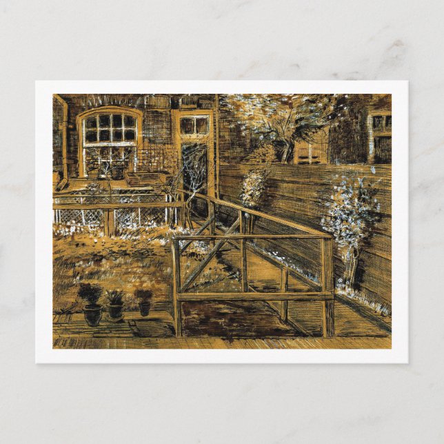 Cartão Postal Jardim dos fundos da Casa da Mãe de Sien, Haia (Frente)