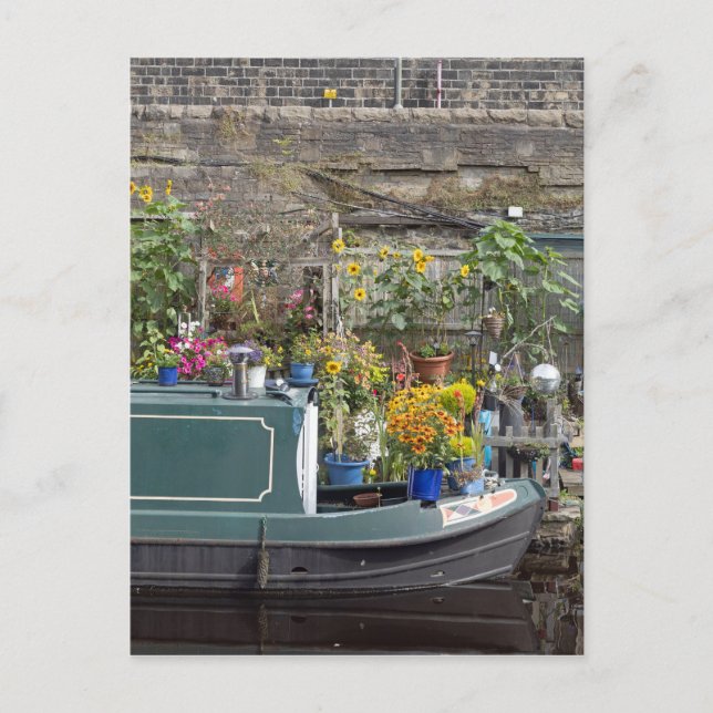 Cartão Postal Jardim e barco estreito (Frente)