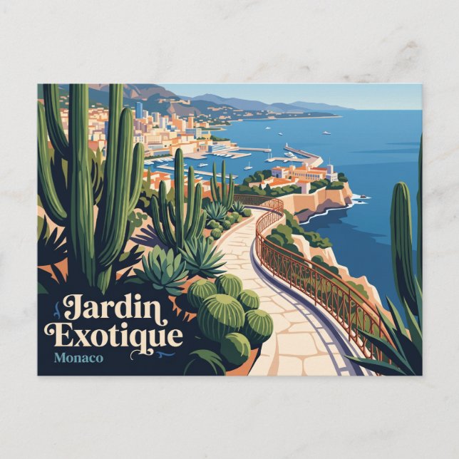 Cartão Postal Jardim Exótico Mônaco (Frente)