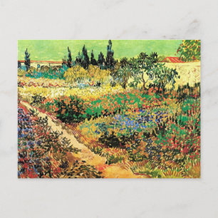 Cartão Postal Jardim Flor com Caminho de Vincent van Gogh
