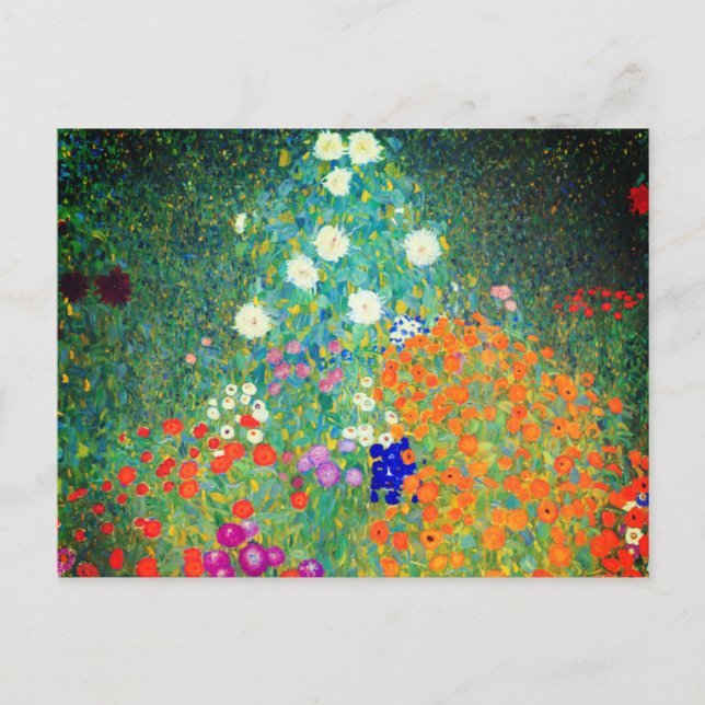 Cartão Postal Jardim Flor Gustav Klimt (Frente)