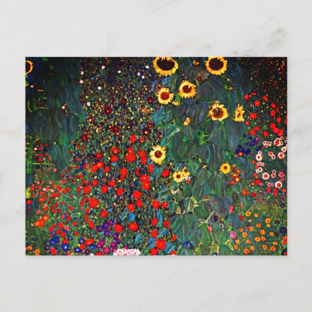 Cartão Postal Jardim Flor Gustav Klimt (Frente)