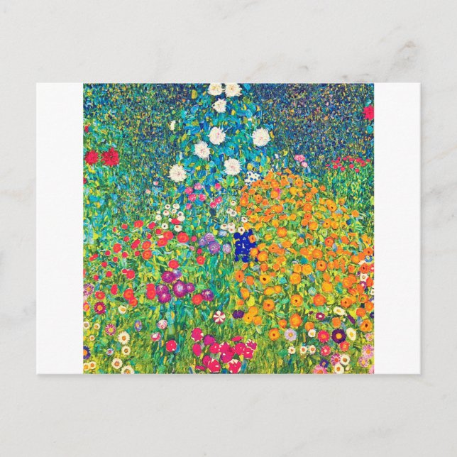 Cartão Postal Jardim Flor, Gustav Klimt (Frente)