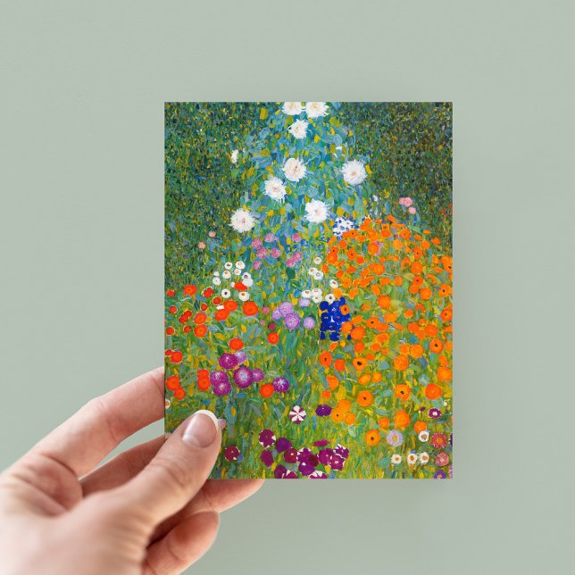 Cartão Postal Jardim Flor | Gustav Klimt (Criador carregado)