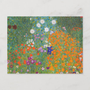 Cartão Postal Jardim Flor por Gustav Klimt