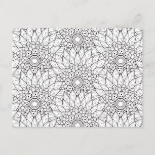 Cartão Postal Jardim Floral Doodle