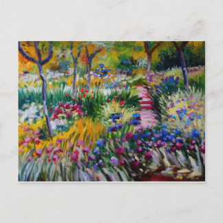 Cartão Postal Jardim Íris de Claude Monet