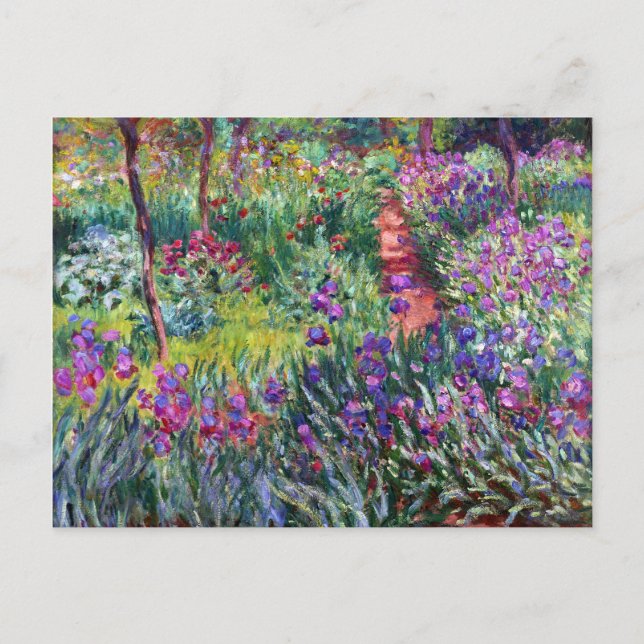 Cartão Postal Jardim Íris em Giverny, Claude Monet (Frente)