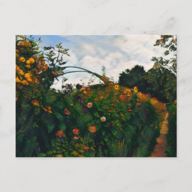 Cartão Postal Jardim montês na França (Frente)