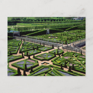 Cartão Postal Jardim no Castelo de Villandry, Indre-et-Loire,