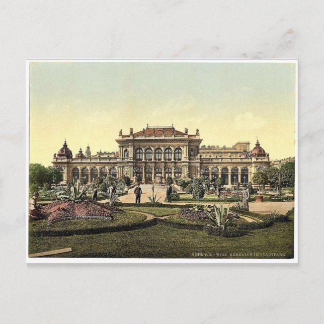 Cartão Postal Jardim público e casino, Viena, Austro-Hunga (Frente)