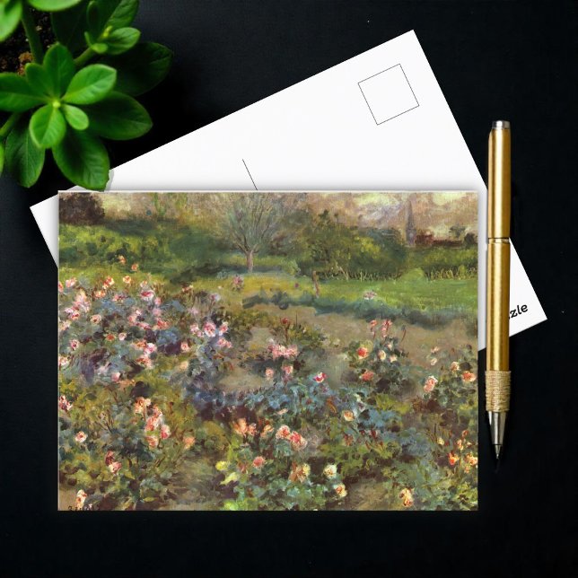 Cartão Postal Jardim rosa, Renoir (Criador carregado)