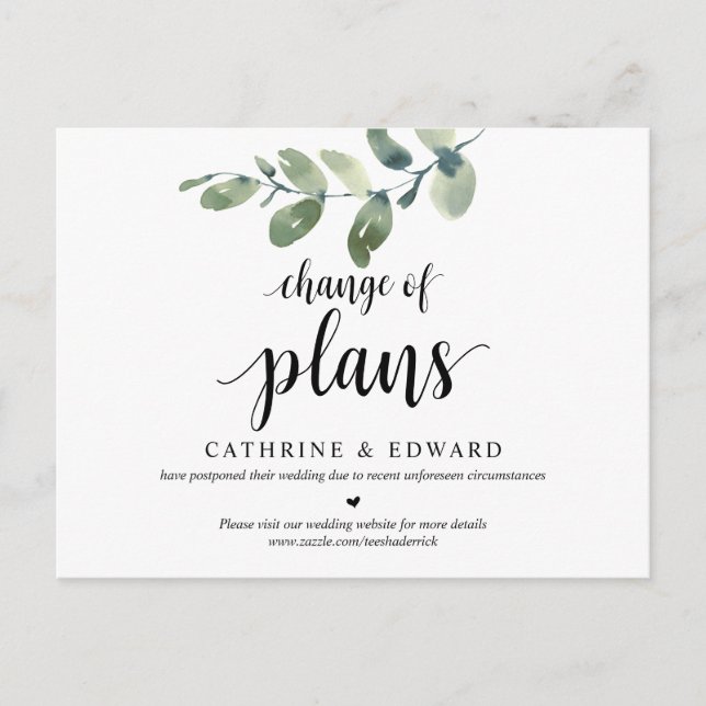 Cartão Postal Jardim Verde, Anúncio, Adiado (Frente)