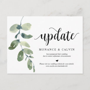 Cartão Postal Jardim Verde,Atualização da Data de Convite, Adi