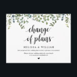 Cartão Postal Jardim Verde, Mudança de planos, Adiado<br><div class="desc">Este é o moderno jardim verde de verão,  em Black font,  convite para Festas de casamento Reagendado (Mudança de planos). É a maneira perfeita e elegante de fazer o anúncio de reagendamento para seus amigos e família.</div>