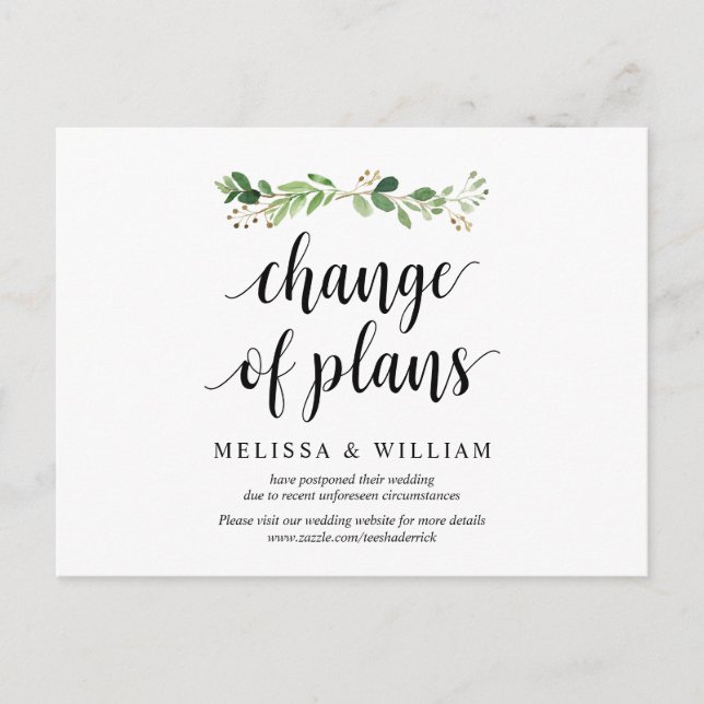 Cartão Postal Jardim Verde, Mudança de planos, Adiado (Frente)