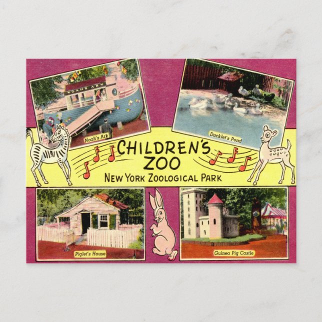 Cartão Postal Jardim Zoológico Infantil, Jardim Zoológico Bronx, (Frente)