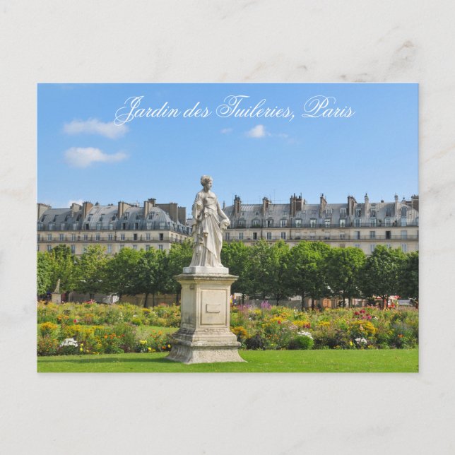 Cartão Postal Jardin des Tuileries in Paris, França (Frente)