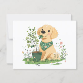 Cartão Postal Jardinagem de Cachorro para Retristas do Dia da Te