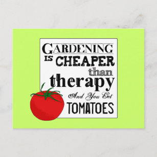 Cartão Postal Jardinagem = Terapêutica + Tomates