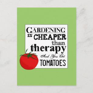 Cartão Postal Jardinagem = Terapêutica + Tomates