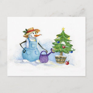 Cartão Postal Jardineiro Snowman
