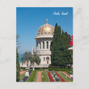 Cartão Postal Jardins Bahá'í de Haifa, Israel
