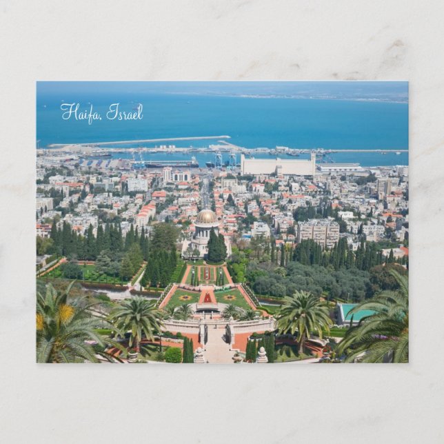 Cartão Postal Jardins Bahá'í de Haifa, Israel (Frente)