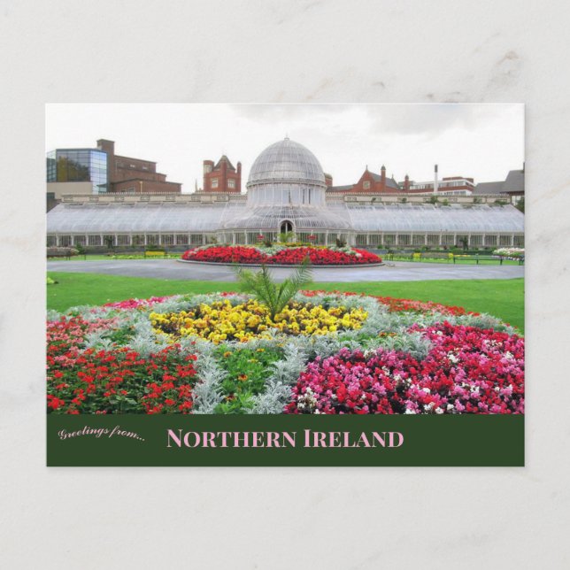 Cartão Postal Jardins Botânicos em Belfast Irlanda do Norte (Frente)