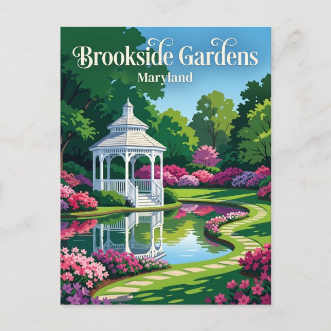 Cartão Postal Jardins Brookside EUA (Frente)