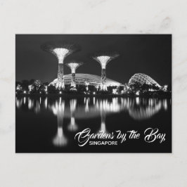 Cartão Postal Jardins da Baía de Cingapura, Postc Branco e Preto