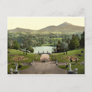 Cartão Postal Jardins da Casa Powerscourt c1900, Antique Irlanda