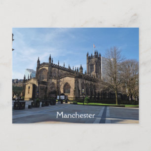Cartão Postal Jardins da Catedral de Manchester