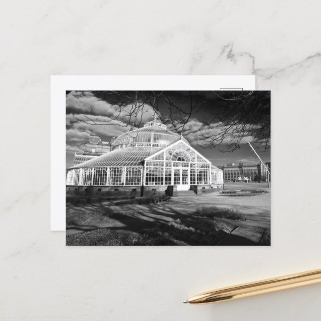 Cartão Postal Jardins de Inverno, Palácio do Povo, Glasgow, Cart (Frente/Verso In Situ)